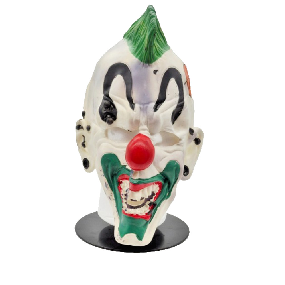 Rubies Scary Punk'd Evil Clown Mask Halloween Green Mohawk Anarchy Scary Latex - Picture 3 of 8
